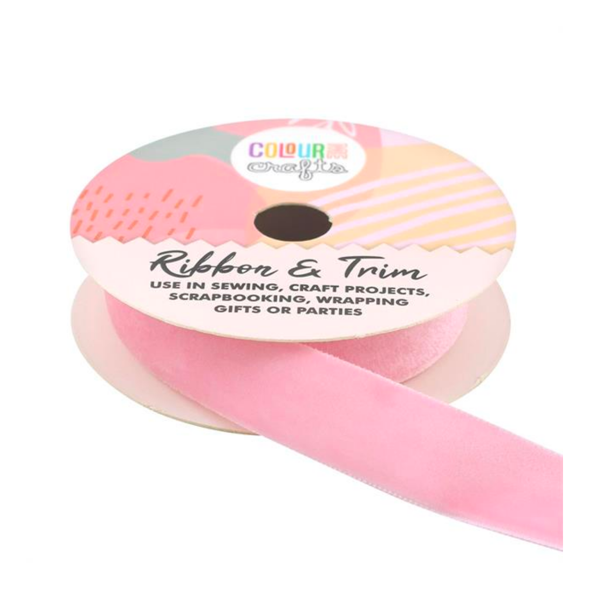ColourMe Velvet Ribbon & trim, Blush Pink