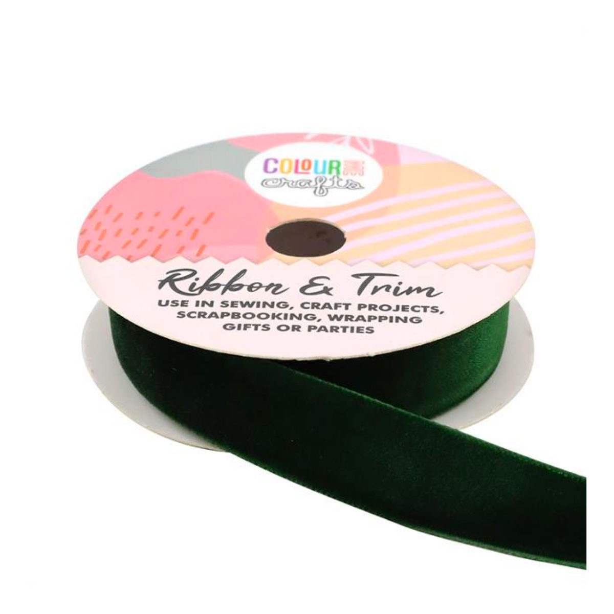 ColourMe Velvet Ribbon, Emerald Green