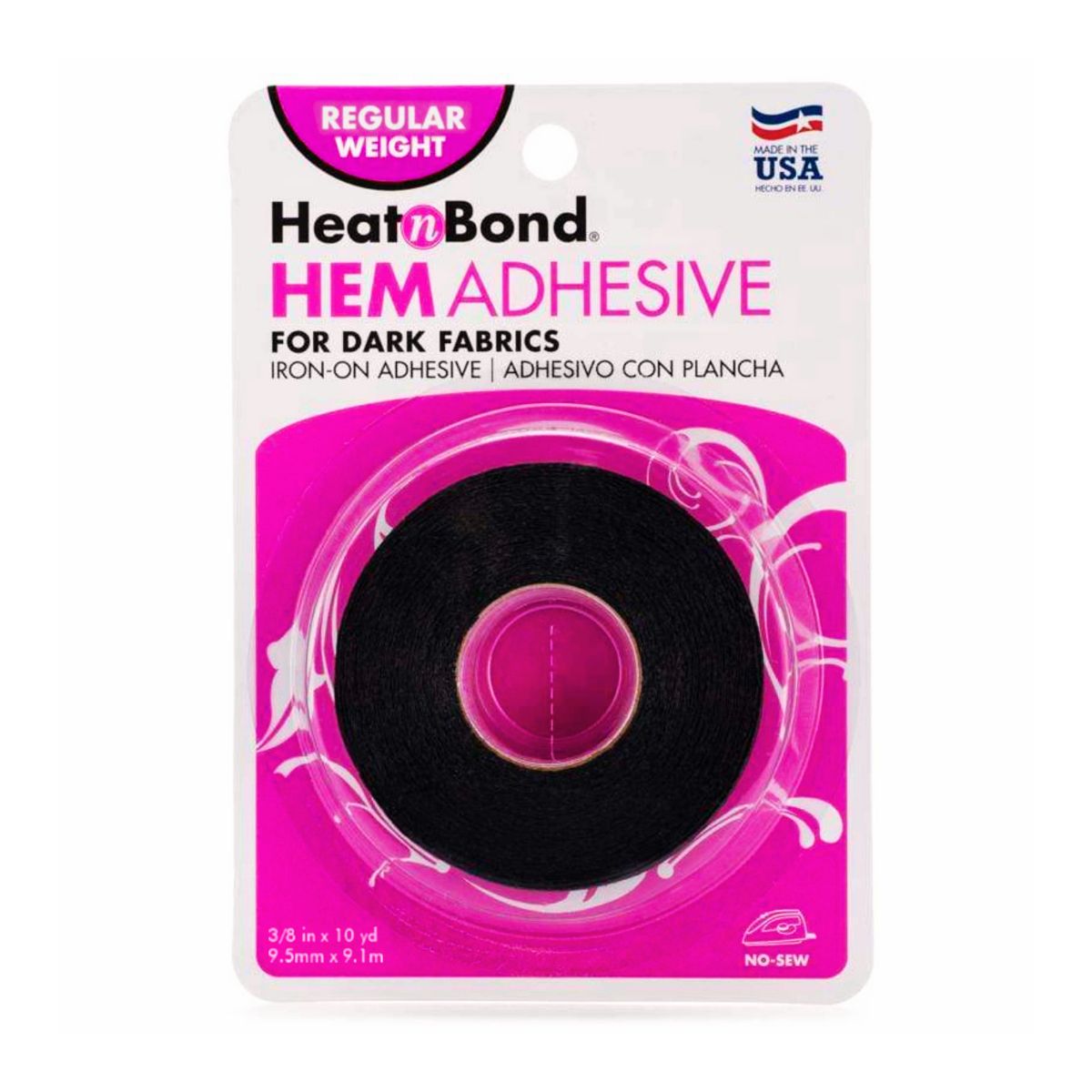 heat n bond no sew adhesive hem tape for dark fabrics