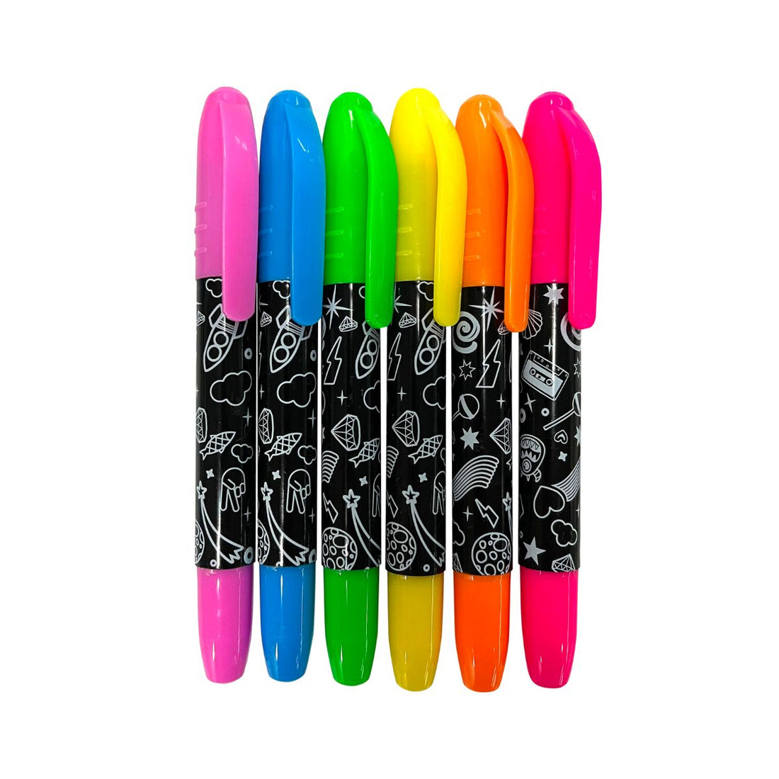 Kaleidoscope Electric Neon Markers - Pack Of 6
