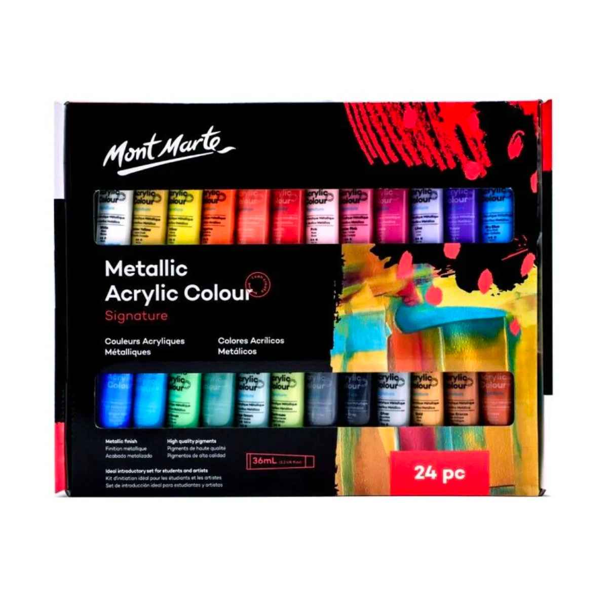 Mont Marte Metallic Acrylic Paint Set 24pc