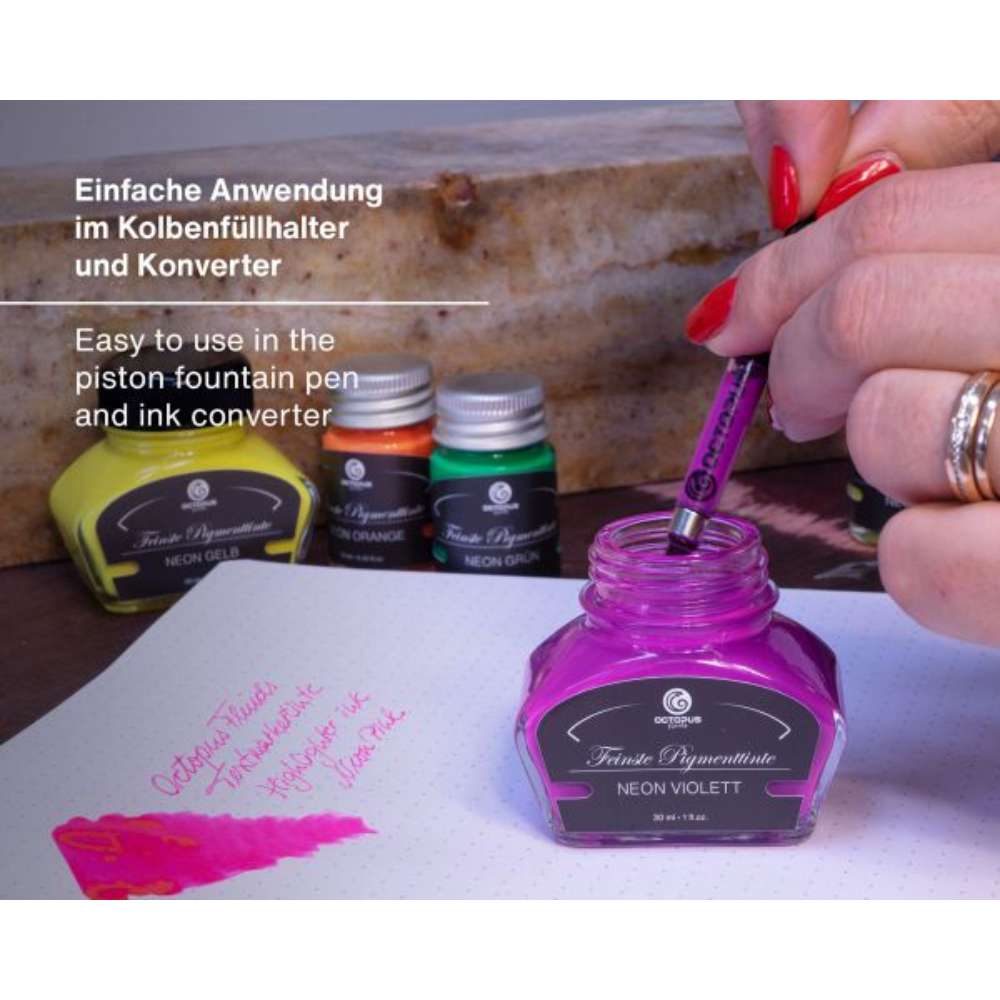 neon fluorescent fountain pen ink