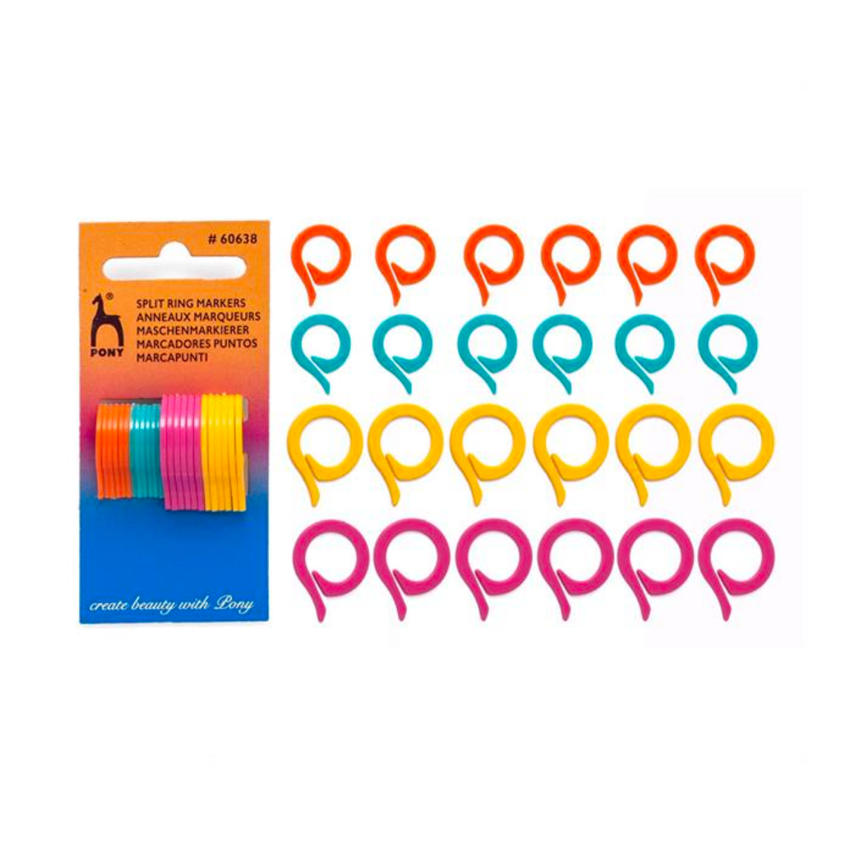 Pony Split Ring Stitch Markers, 24 piece