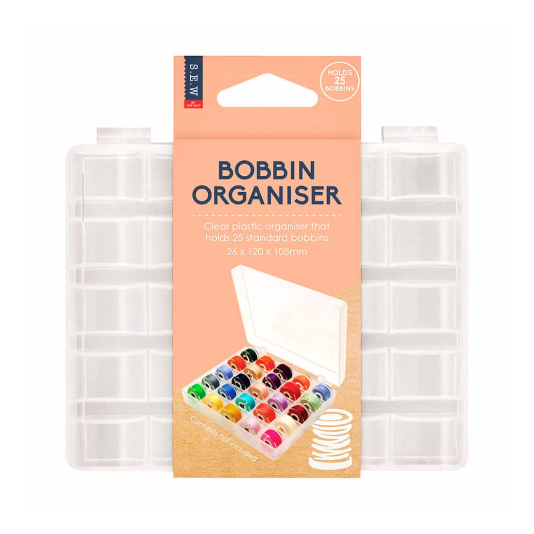 bobbin storage box that holds 25 bobbins