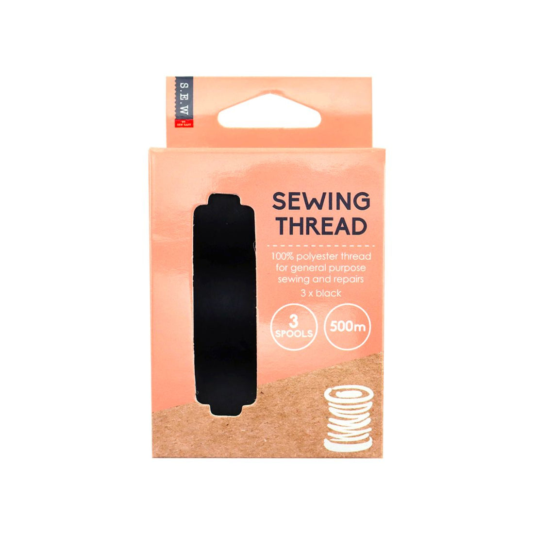 SEW thread pack of 3, black