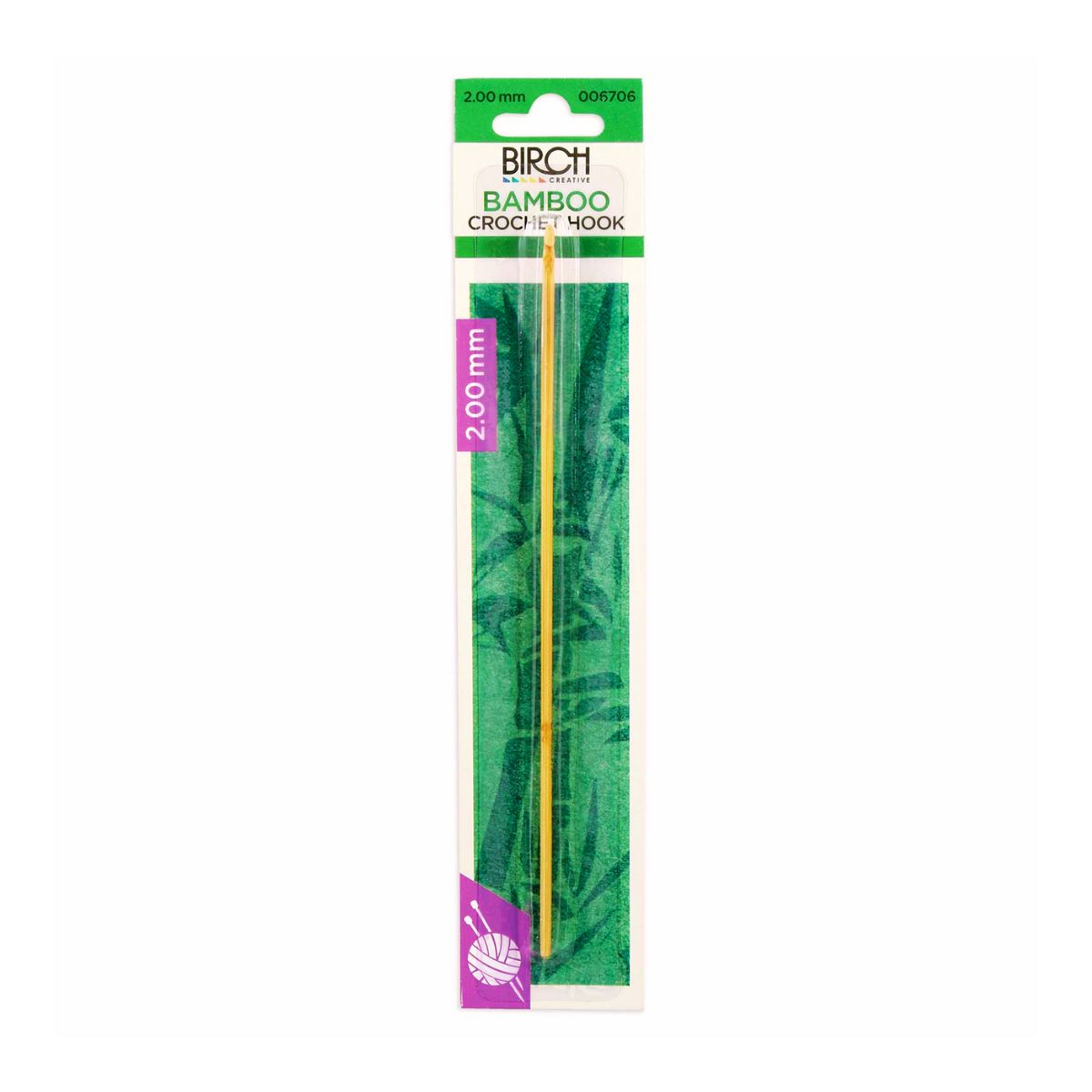 Birch Bamboo Wooden Crochet Hook With Round Handle - Assorted Sizes