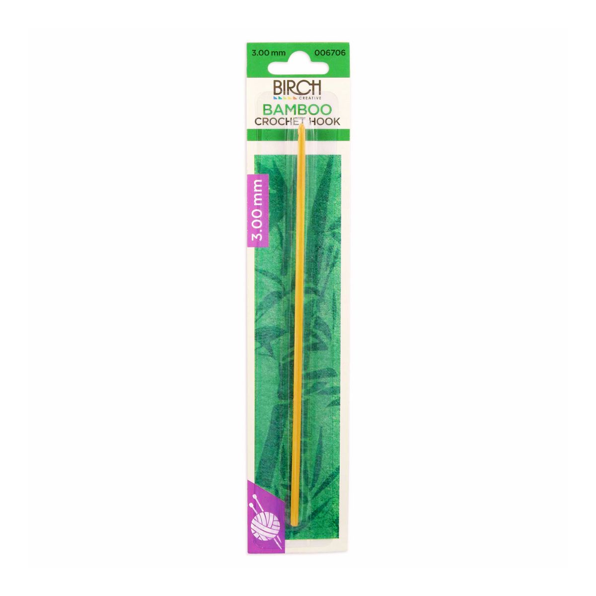 Bamboo Wooden Crochet Hook With Round Handle - Assorted Sizes