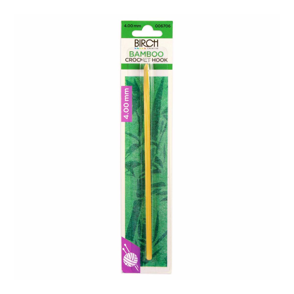Birch Bamboo Wooden Crochet Hook With Round Handle - Assorted Sizes