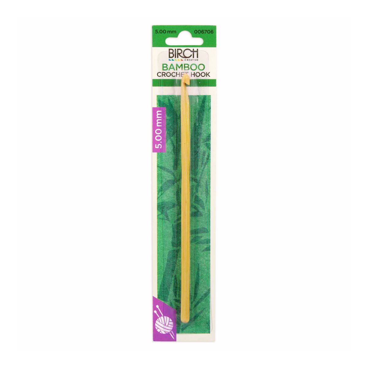 Birch Bamboo Wooden Crochet Hook With Round Handle - Assorted Sizes