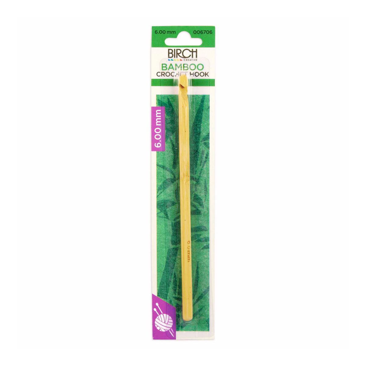 Birch Bamboo Wooden Crochet Hook With Round Handle - Assorted Sizes
