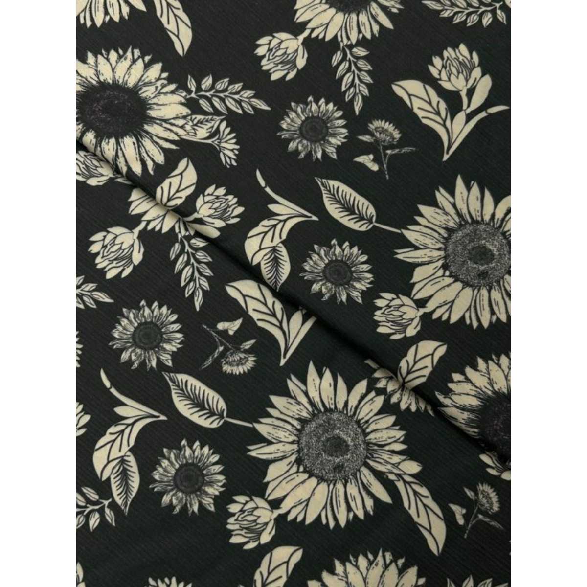 black and white silk fabric