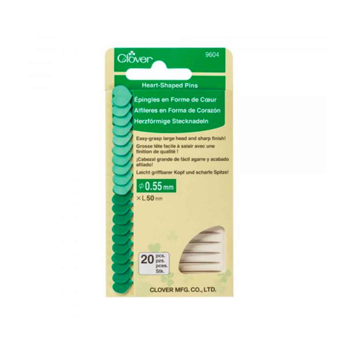 Clover Heart Shaped Pins Fabric Sewing