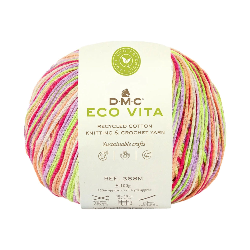 multicoloured recycled cotton yarn