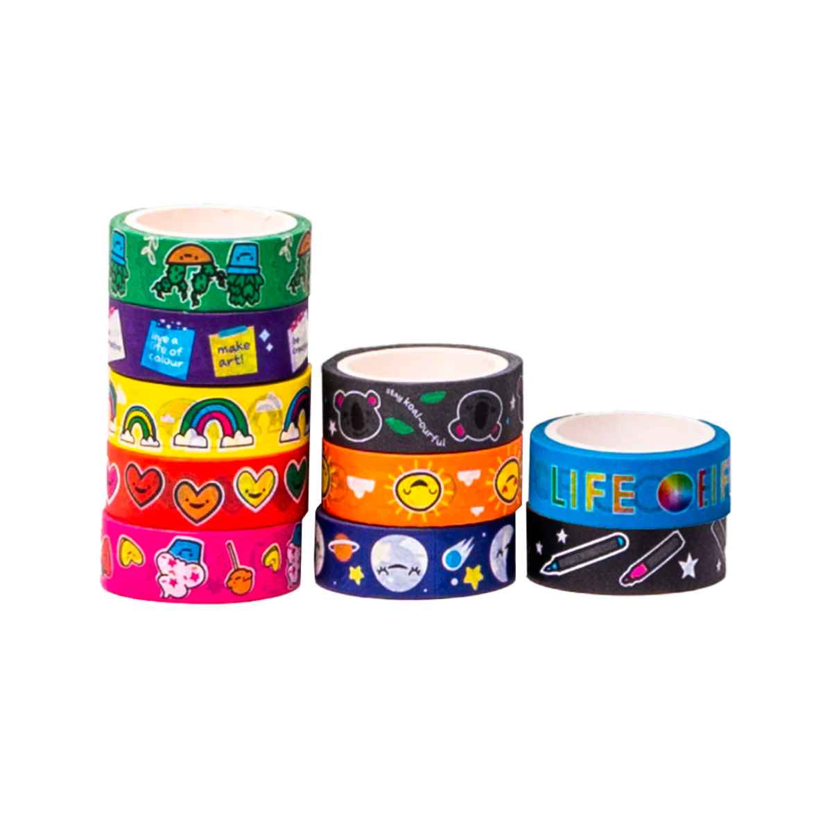 Doodle Washi Tape, Set of 10 Rolls