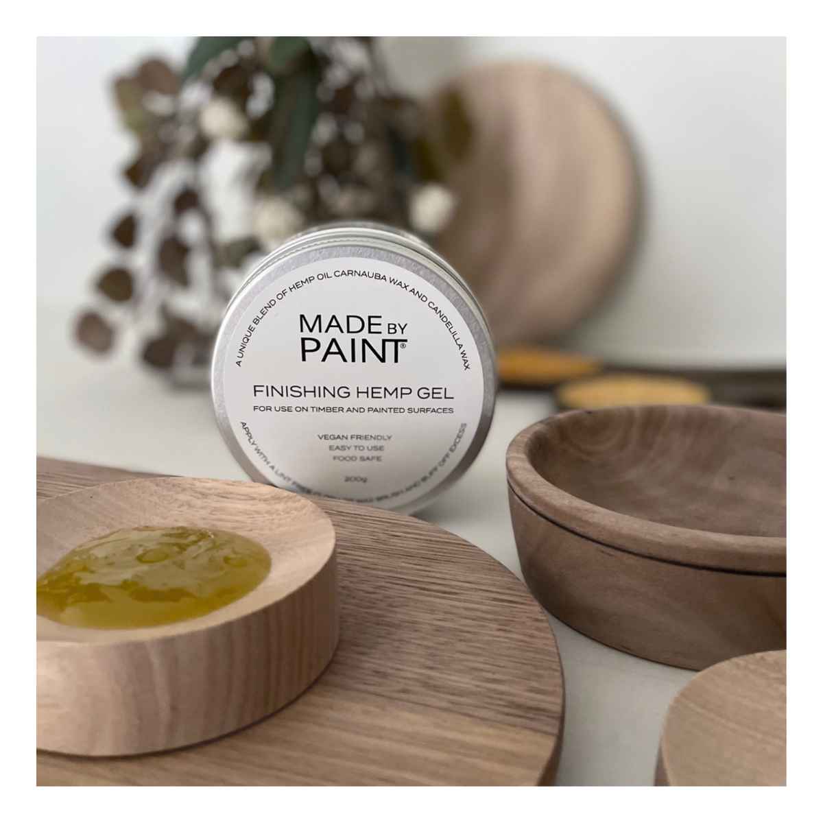 Carnauba wax finishing hemp gel