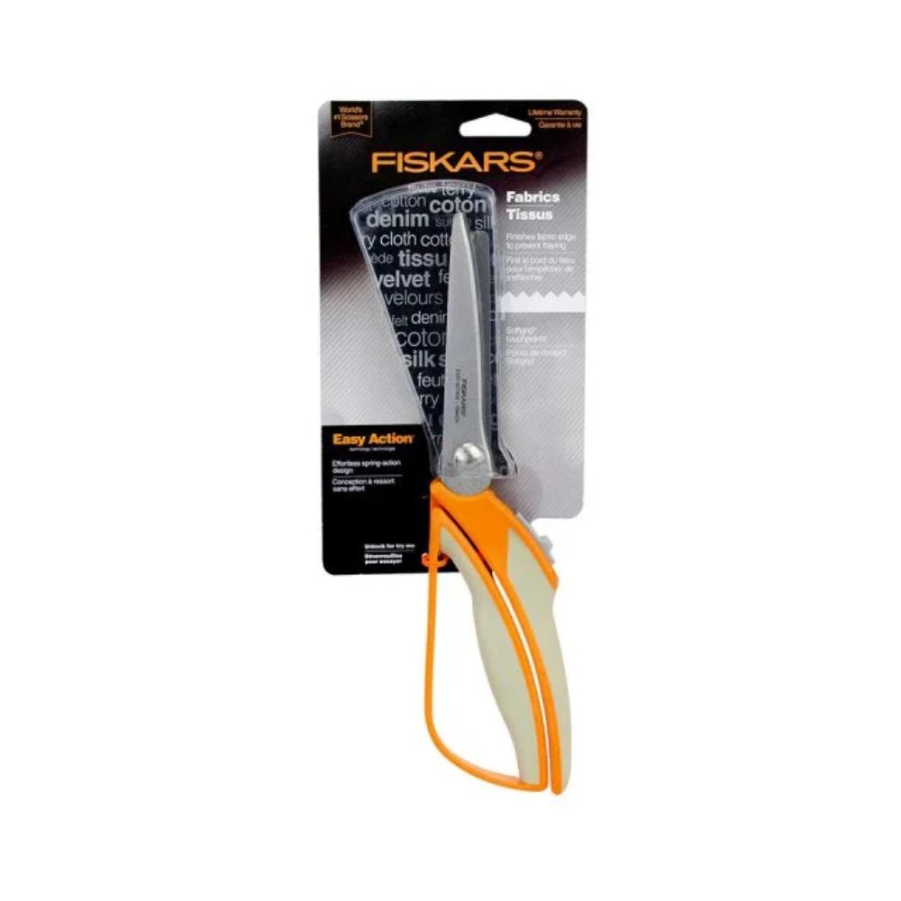 fiskars pinking shears scissors orange