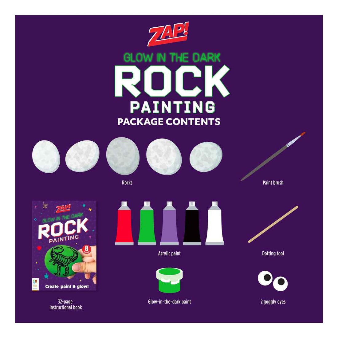 Glow In The Dark Rock Painting Art Kit
