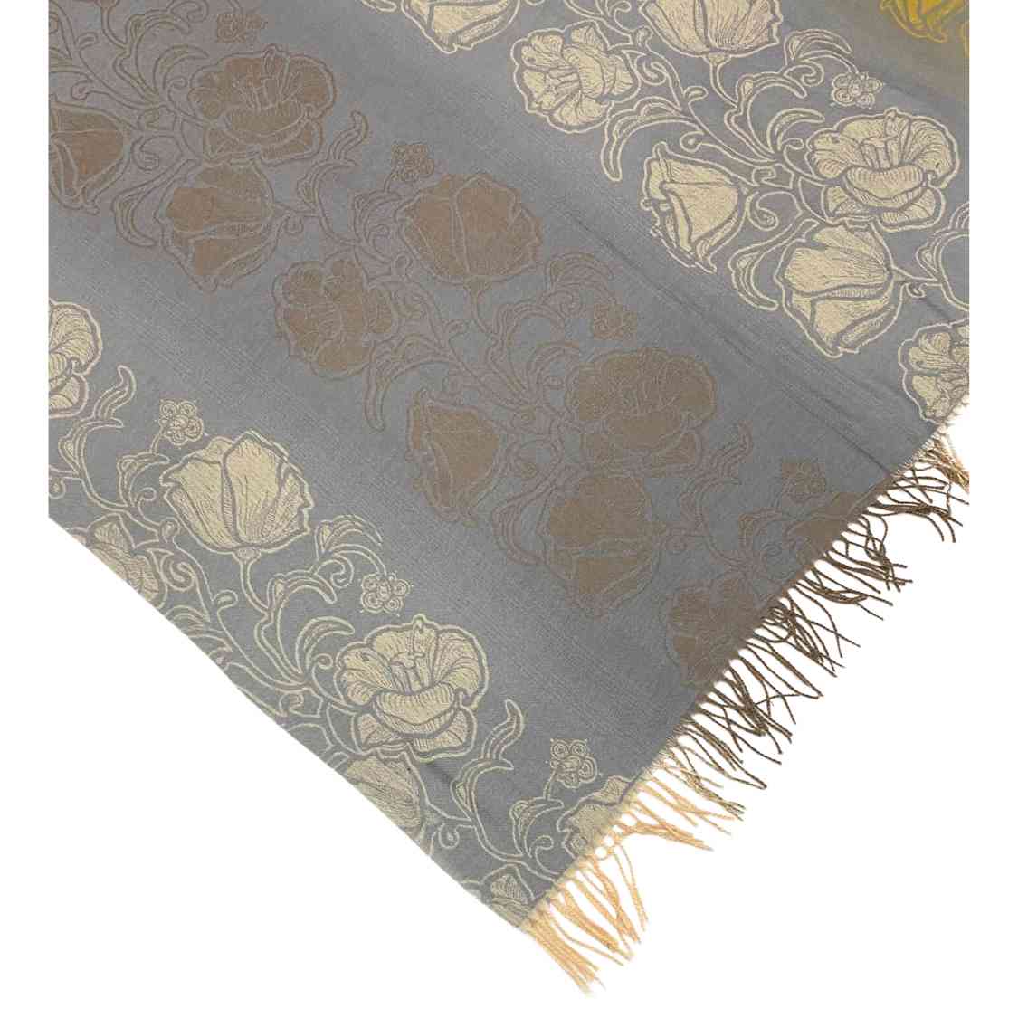 Cashmere Wool Jacquard Shawl - Grey