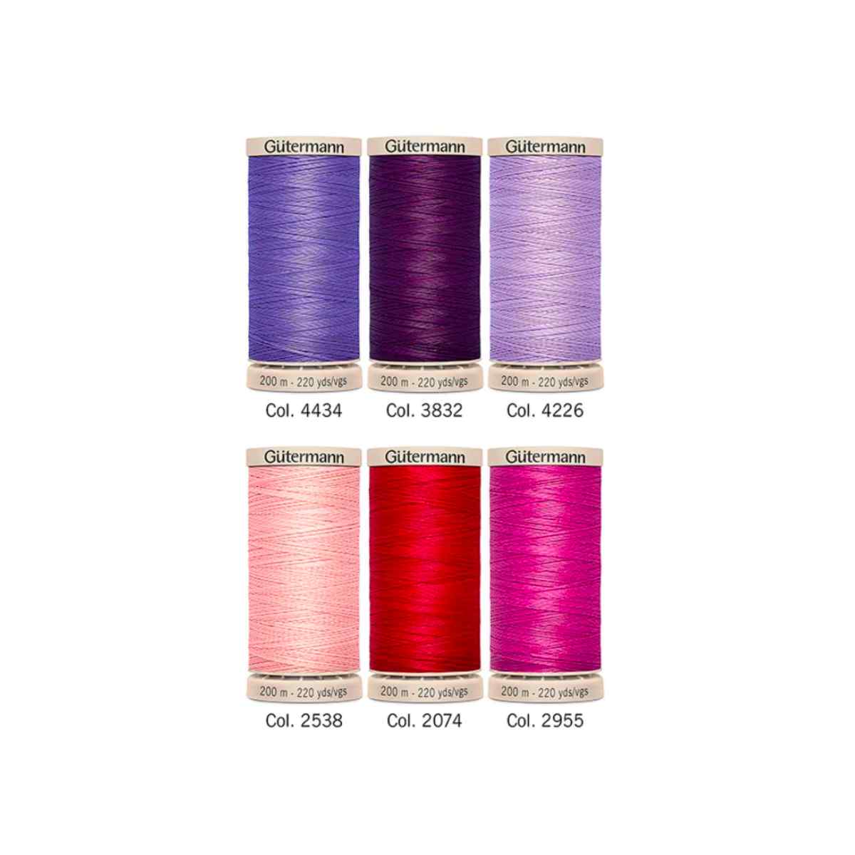 Gutermann Hand Quilting Thread Set, Red / Purple