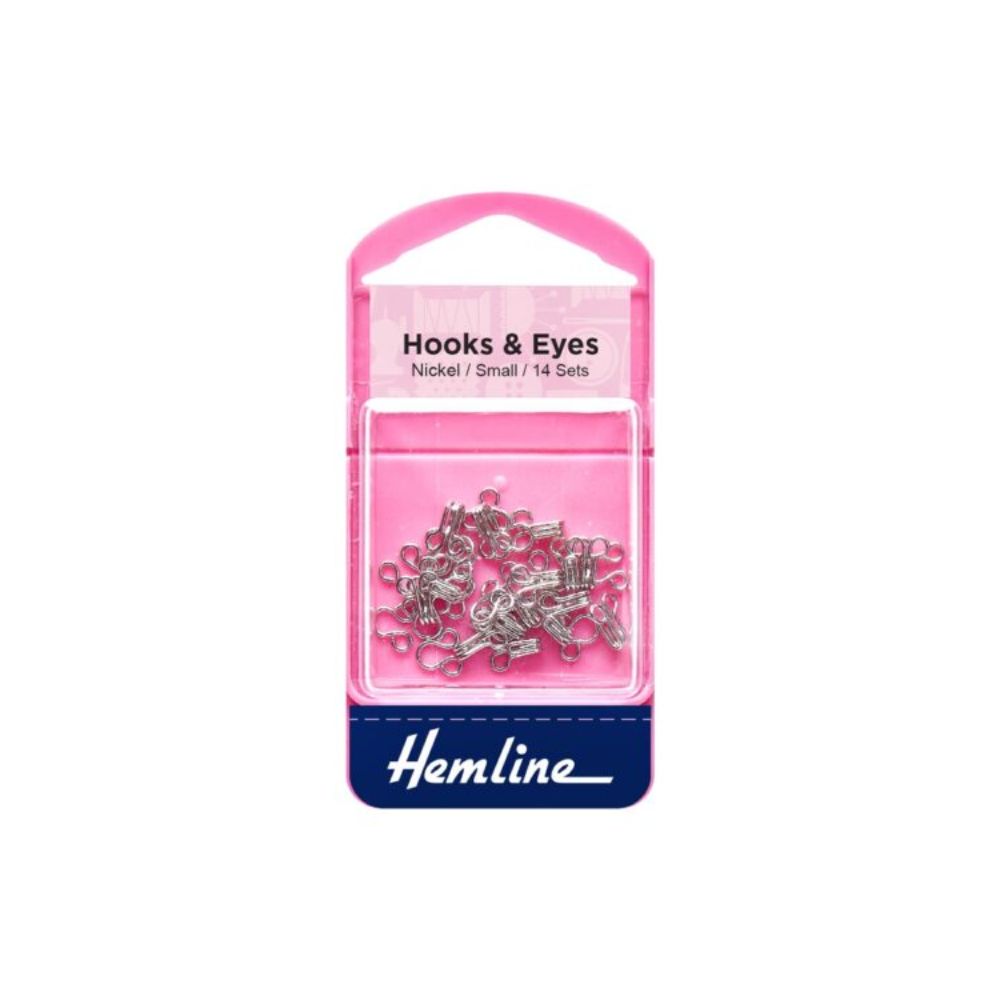 hemline nickel hook and eye closures, small, size 1