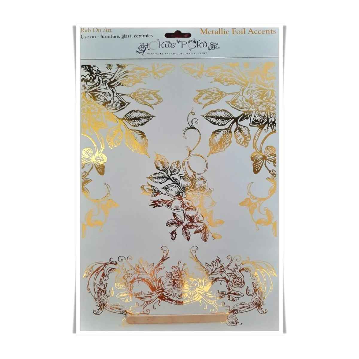 Rub On Art, Metallic Gold Foil Accents - Scroll