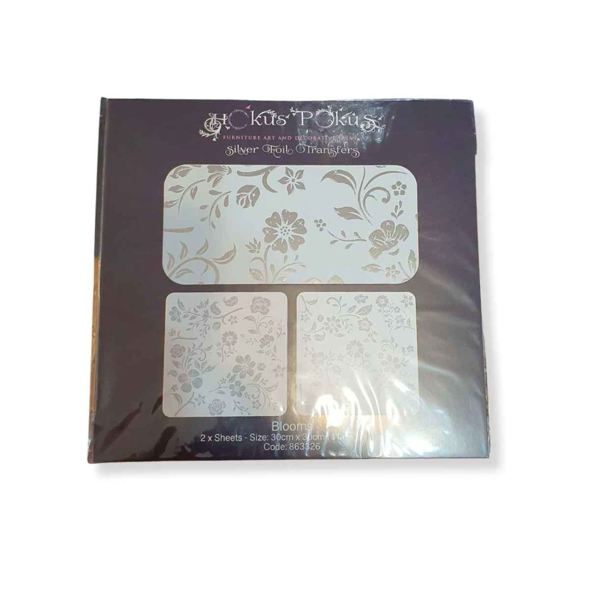Hokus Pokus Rub On Transfer Silver Foil Accents - Blooms