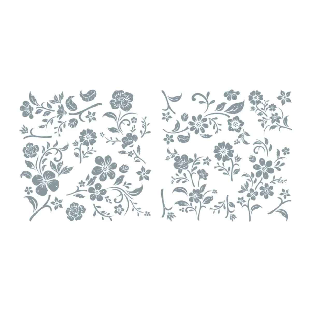 Rub On Transfer Silver Foil Accents - Blooms