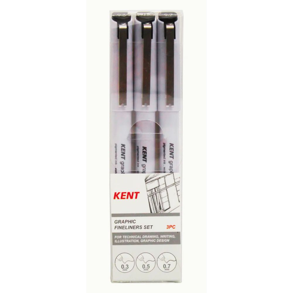 kent graphic fineliner set, 3pc