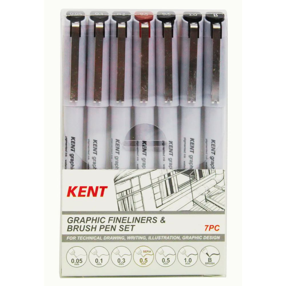 kent spectra graphic fineliner set of 7