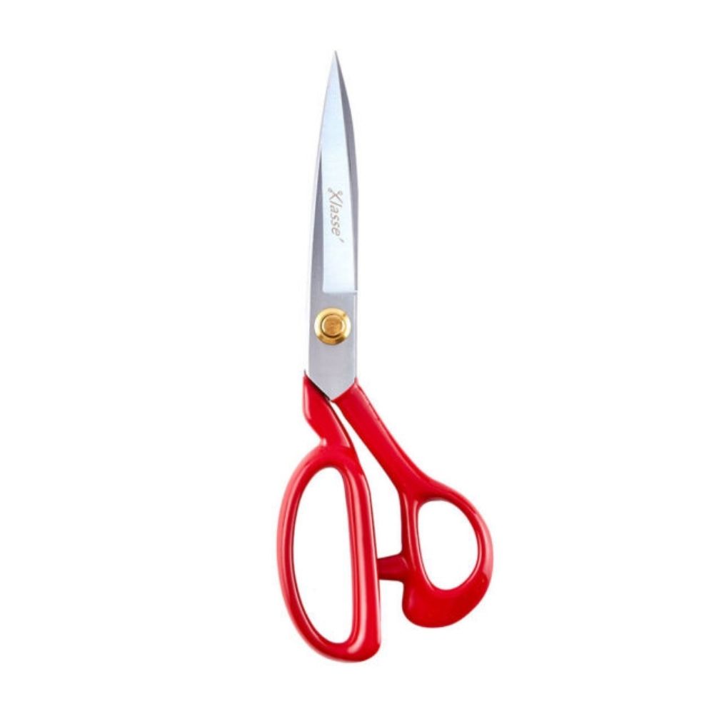 dressmaking fabric scissors with red handle