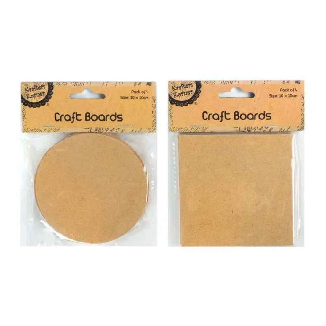 Pack of 4 MDF Craft Boards
