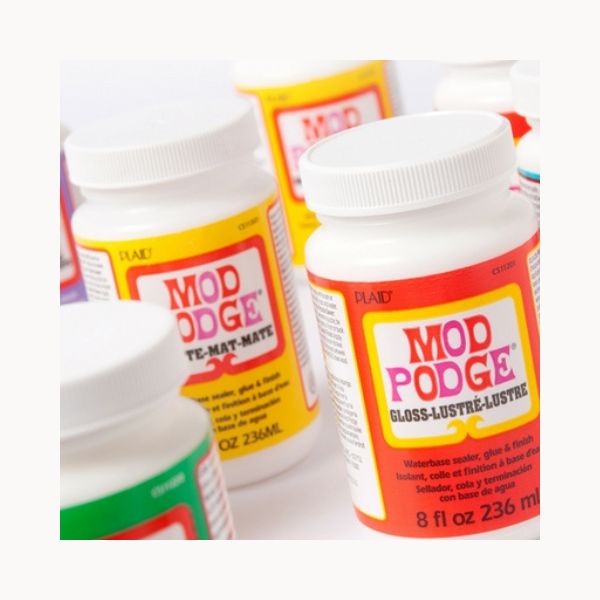 Mod Podge is quick drying all in one glue and sealer in gloss and matte finish, ideal choice for decoupage &amp; crafting