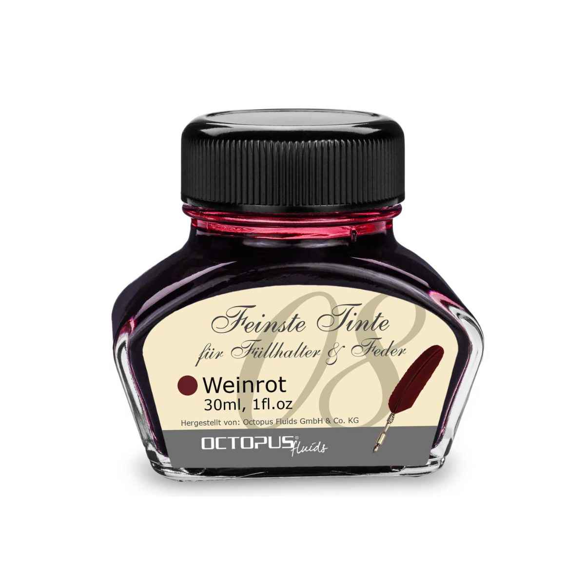 fountain pen ink bottle deep red
