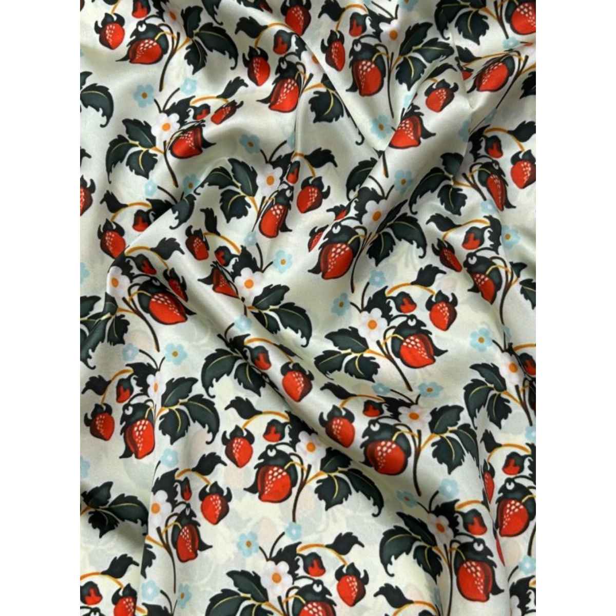 orange, cream and black shamoz silk fabric