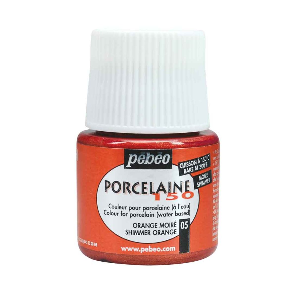 pebeo porcelaine ceramic paint, shimmer orange