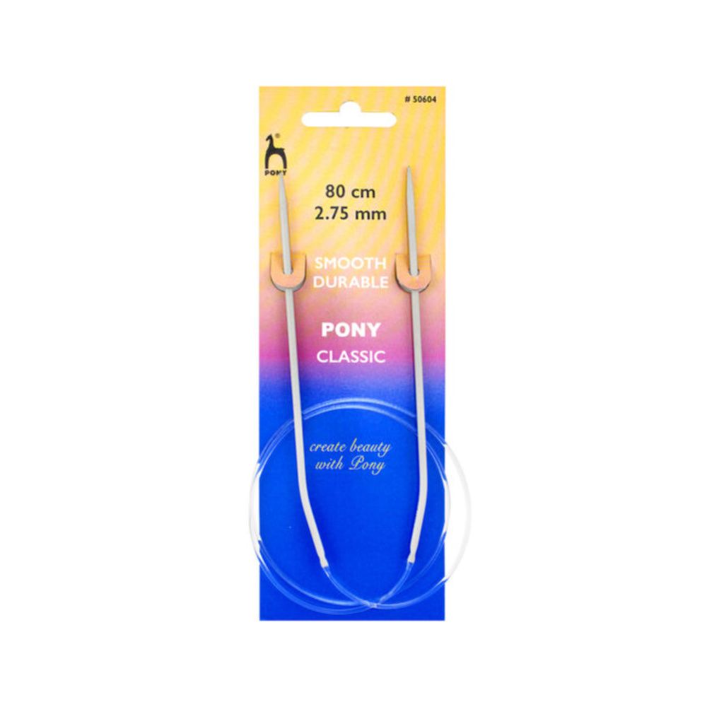 Pony Aluminium Circular Knitting Needles, 80cm Length