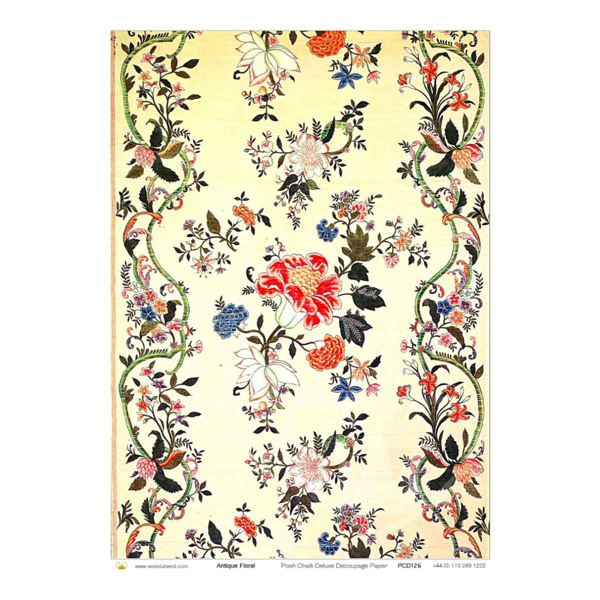 Posh Chalk Deluxe Decoupage Paper, Antique Floral