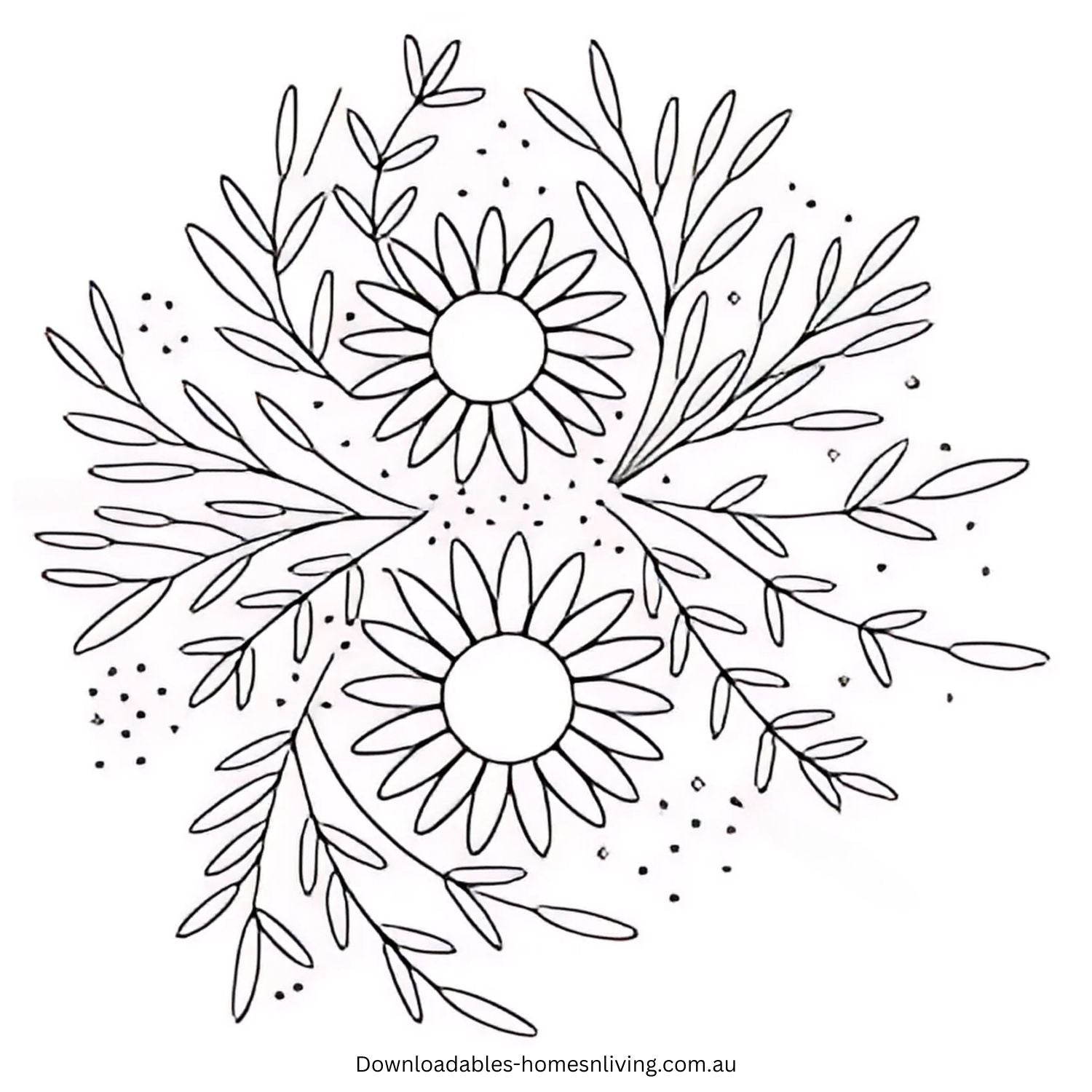sunflower embroidery pattern