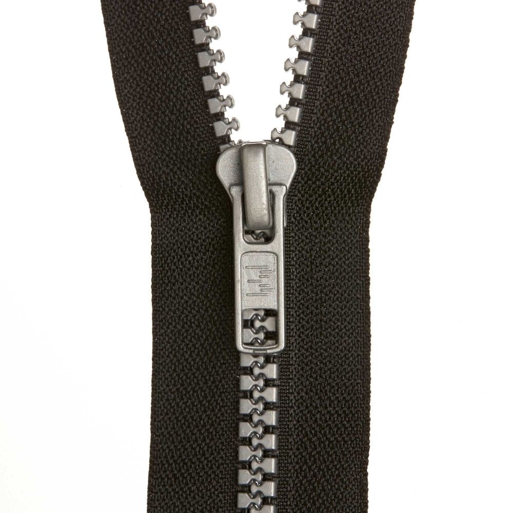 moulded silver teeth zips for sewing projects