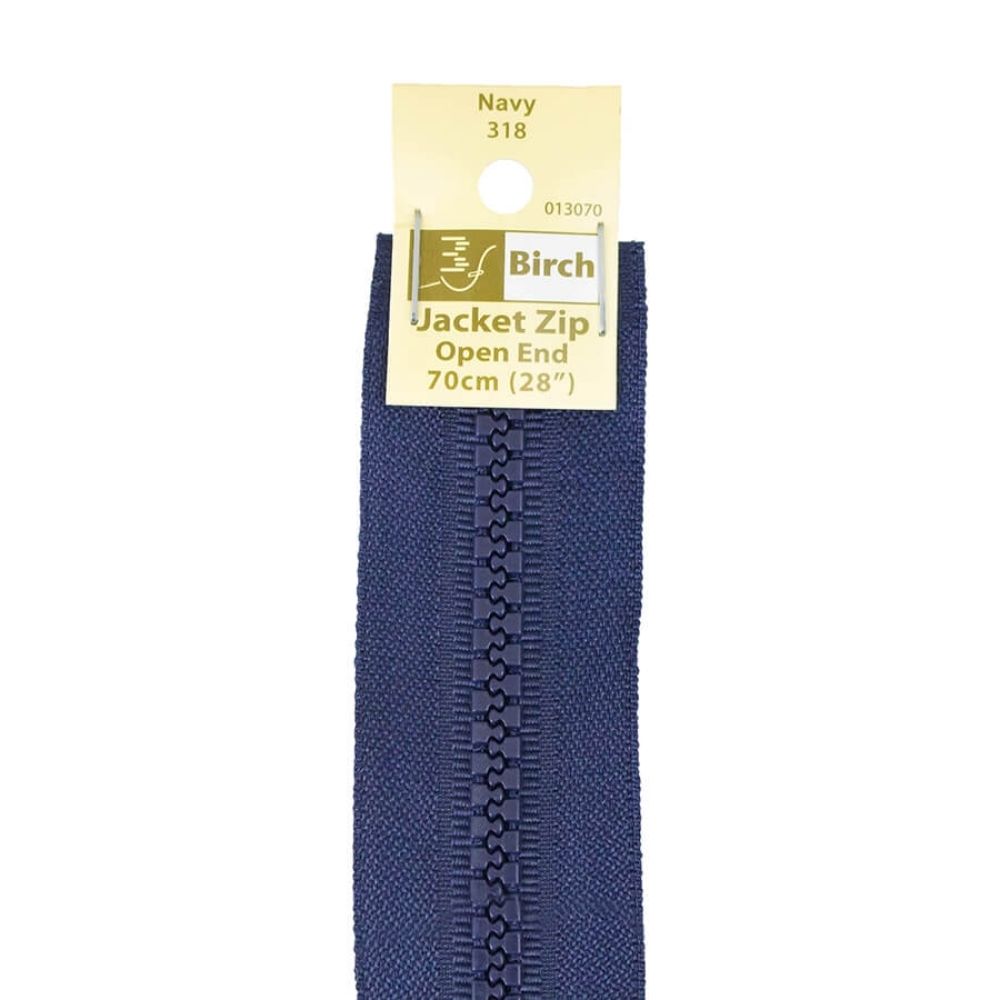 navy open ended zip for jacket