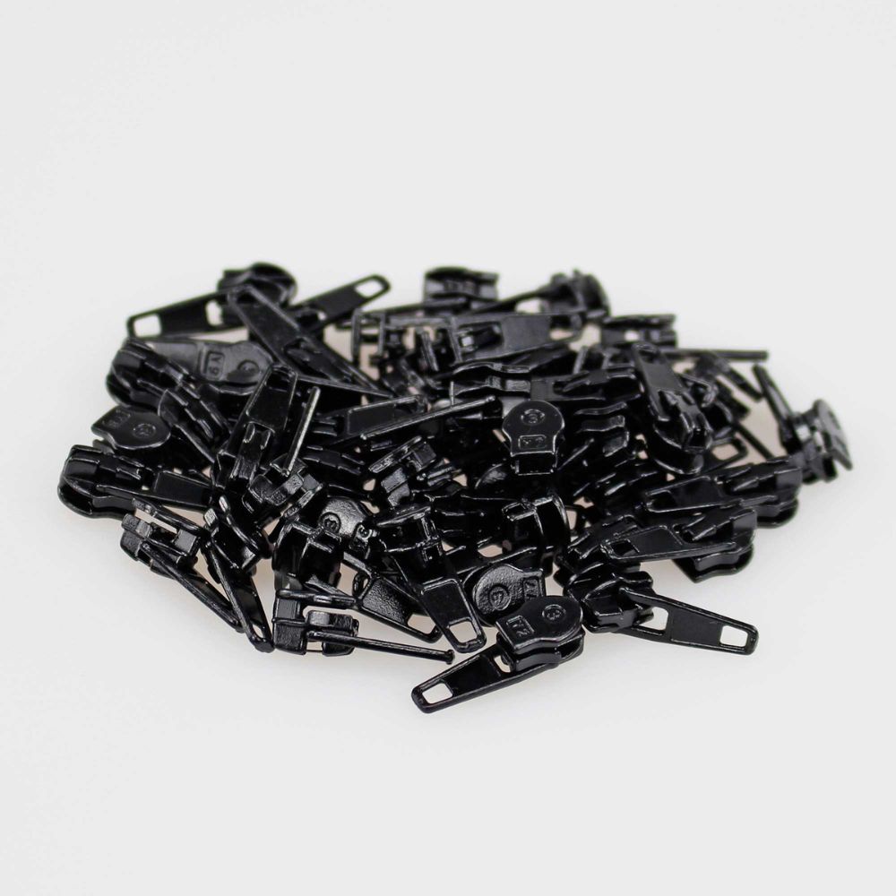 black zipper sliders for sewing and crafts