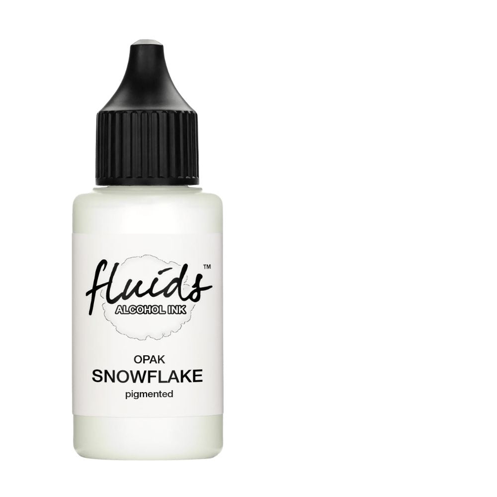 fluids pastel alcohol ink snowflake white