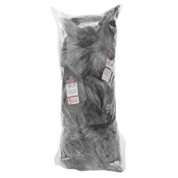 Birch Faux Fur Pom Pom 5" Pack of 3, Assorted Colours