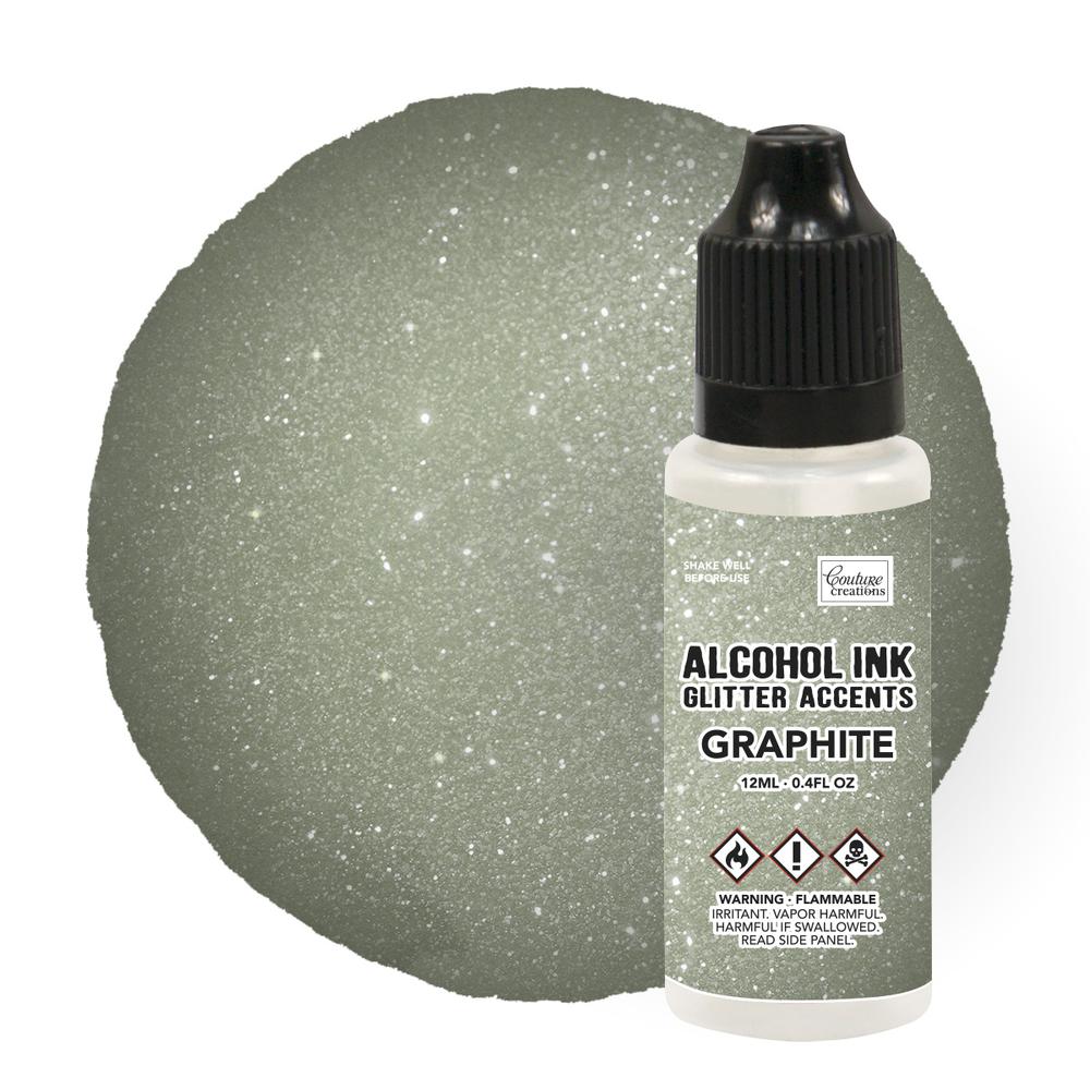 Couture Creations Glitter Accents Alcohol Ink - Graphite Black