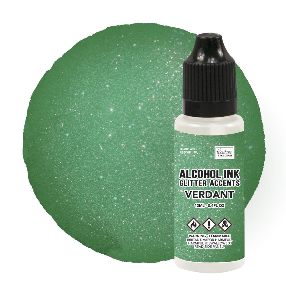 Couture Creations Glitter Accents Alcohol Ink - Verdant Green