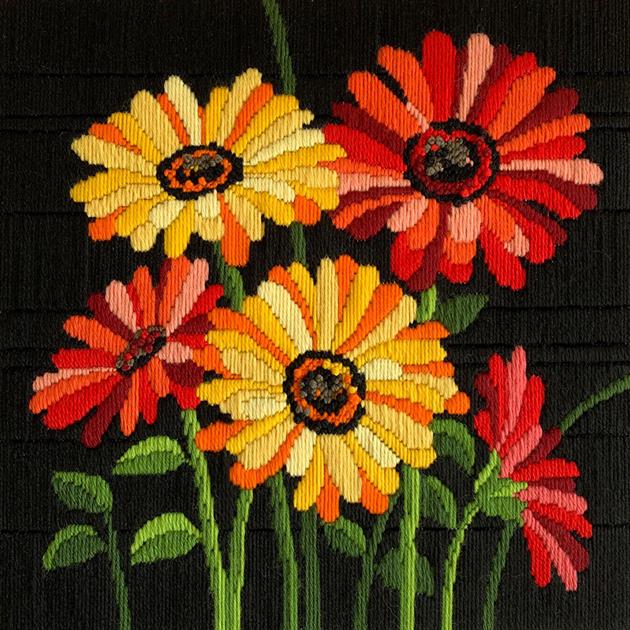 Fiona Jude Long Stitch Embroidery Kit - Gerberas