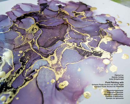fluids alcohol ink art work made with gold rush shadow for fluid art and resin