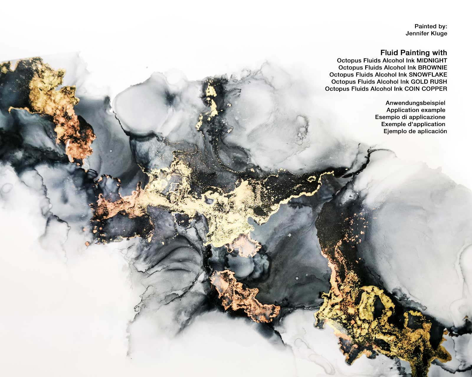 fluids alcohol ink midnight brownie snowflake gold rush coin copper for fluid art and resin