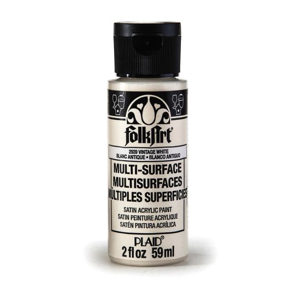 FolkArt 2939 Multi-Surface Satin Acrylic Paint, Vintage White, 2 oz