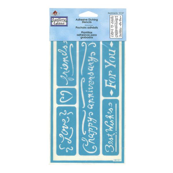 Gallery Glass Adhesive Etching Stencil - Sentiments